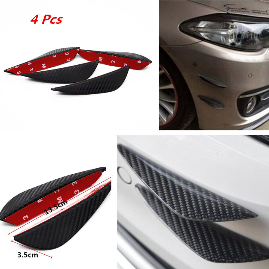 4pcs Lip Splitter Fins Body Spoiler Canards Anti-spill flow Fit Car Front Bumper