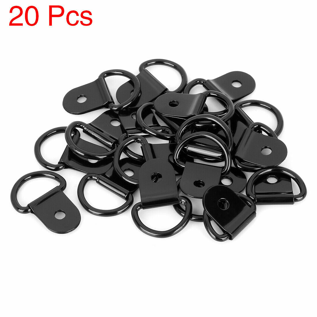 20 Pcs Black D Shape Tie Down Anchors Ring For Car Truck Trailers RV Boats Q