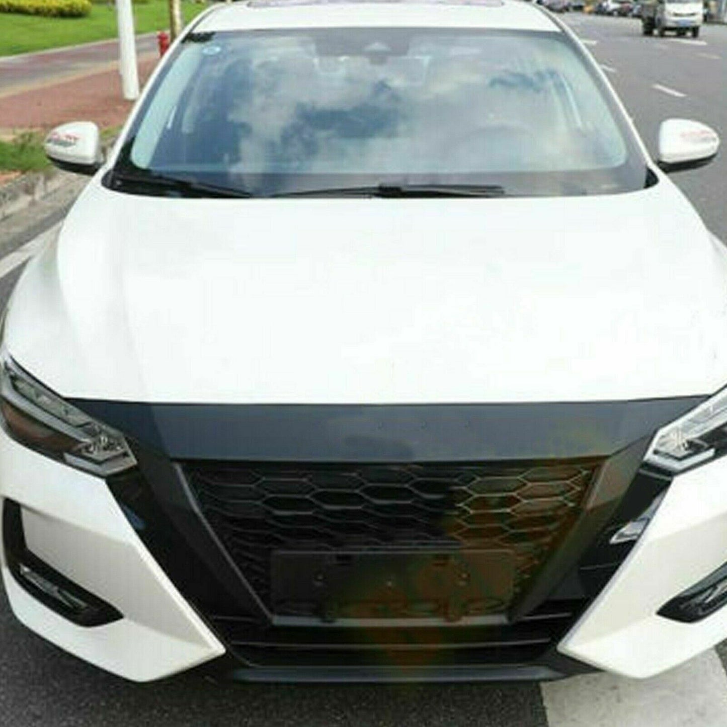 for Nissan Sentra 2020-2023 Carbon Color Front Hood Cover Molding Trim Sticker