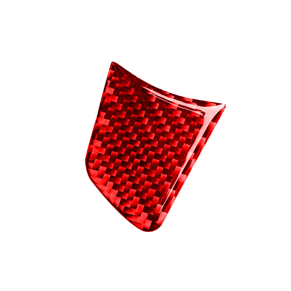 2PCS red carbon fiber steering wheel button chin trim for Audi A6 2012-2018