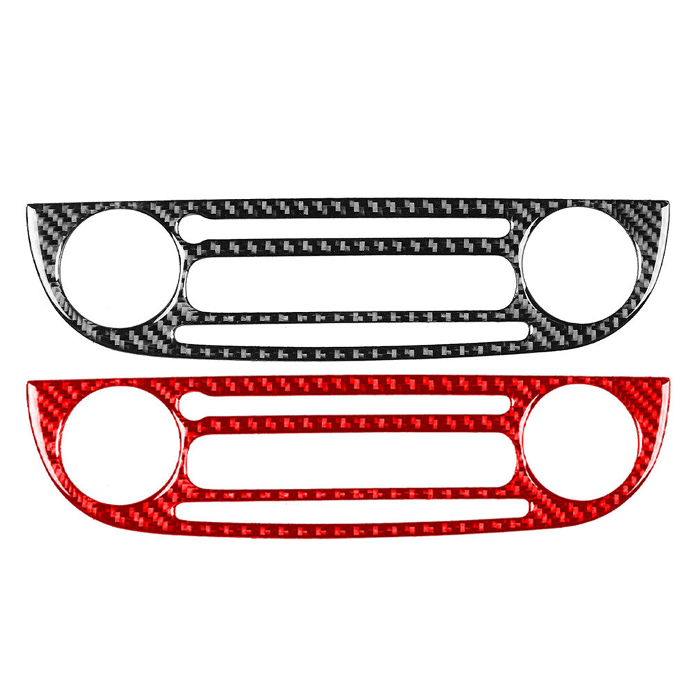 Carbon Fiber Radio CD Player Adjust Control Panel Cover for Fiat 500 2012-2015