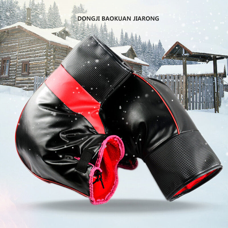 Thick, warm, windproof leather handlebar gloves suitable for Yamaha motorcycles in winter. n