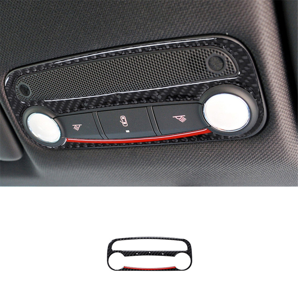Carbon Fiber Climate Control Surround Panel Cover Trim for Fiat 500L 2014-2017 v