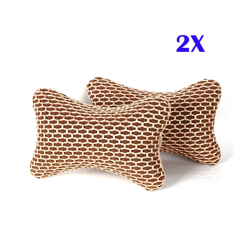 2-Pack Summer Ice Silk Car Pillows, Headrests, Neck Supports, and Relaxation Pads n