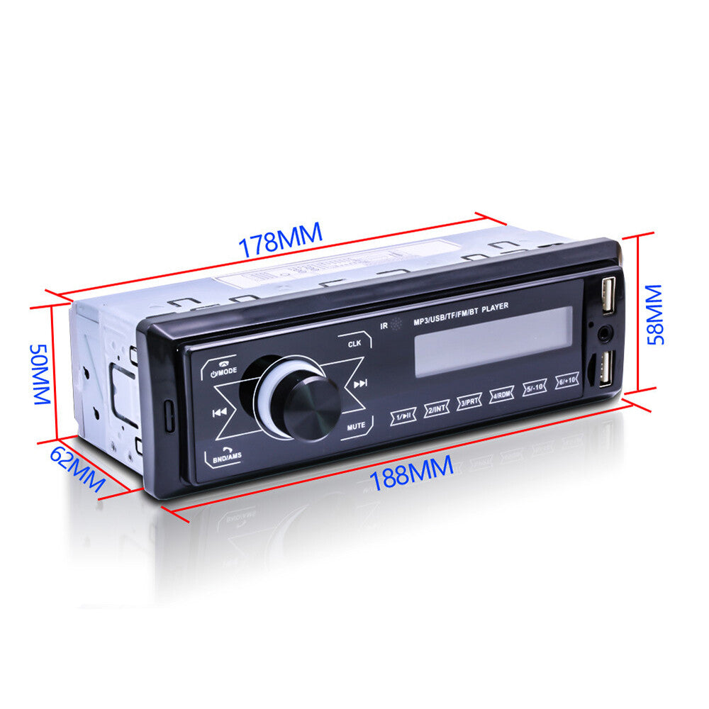 Single DIN Car Stereo Radio Receiver, MP3 Player, Bluetooth, AUX, USB, FM Main Unit n