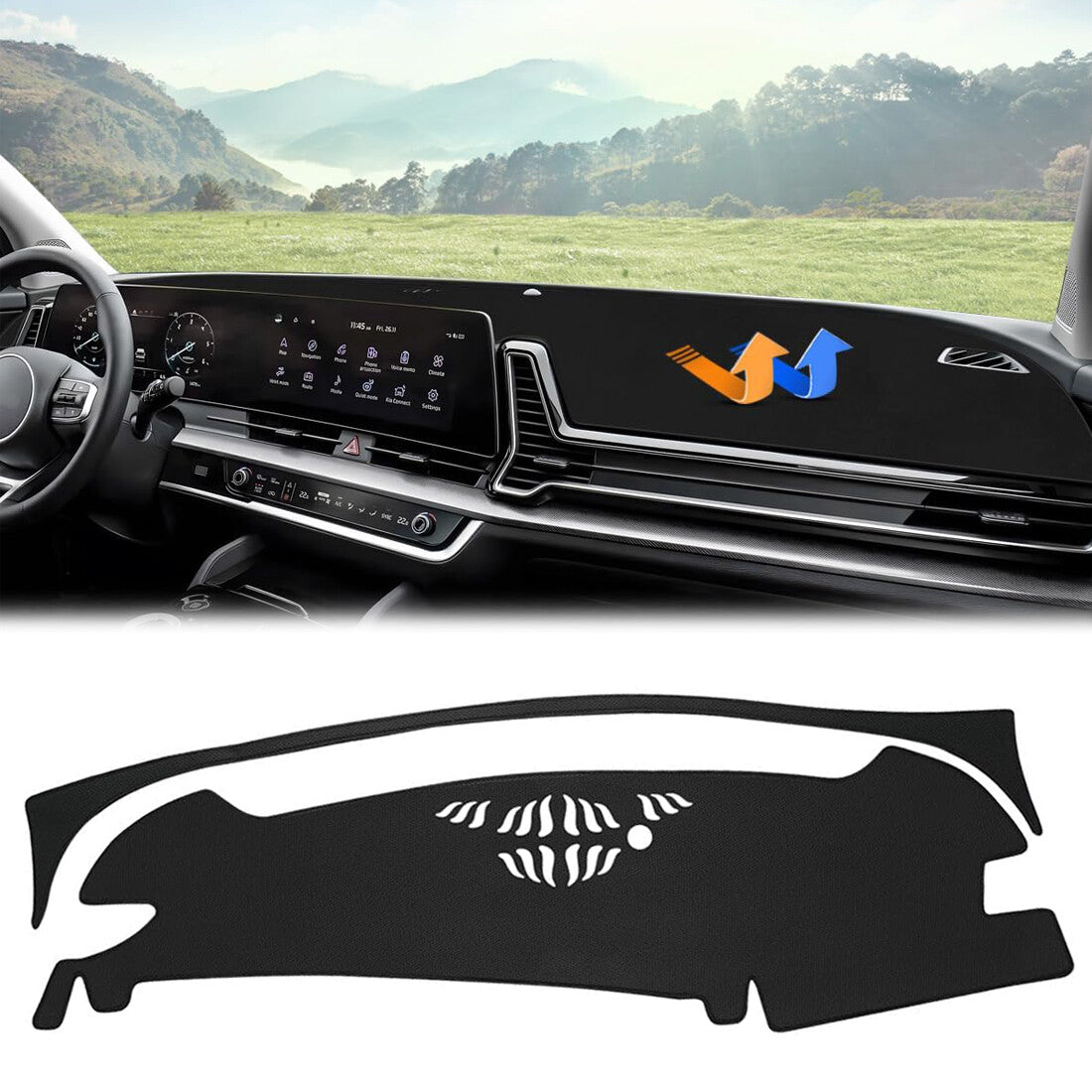 Instrument panel protector pads for 2023 and 2024 for Kia Dash - UV block protection. n