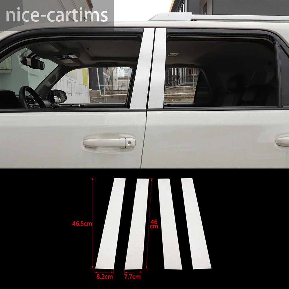 4¡ÁSteel Chrome Door Window Pillar Posts Panel Cover Kit For Toyot@ 4Runner 2010+