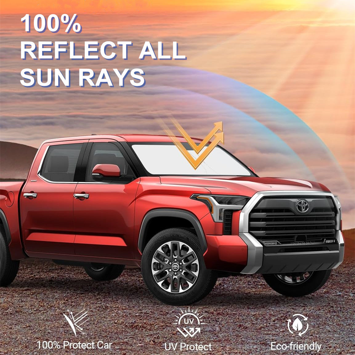 For 2023-2025 for Toyota Sequoia Front Windshield Sun Shade Foldable UV Block Cover