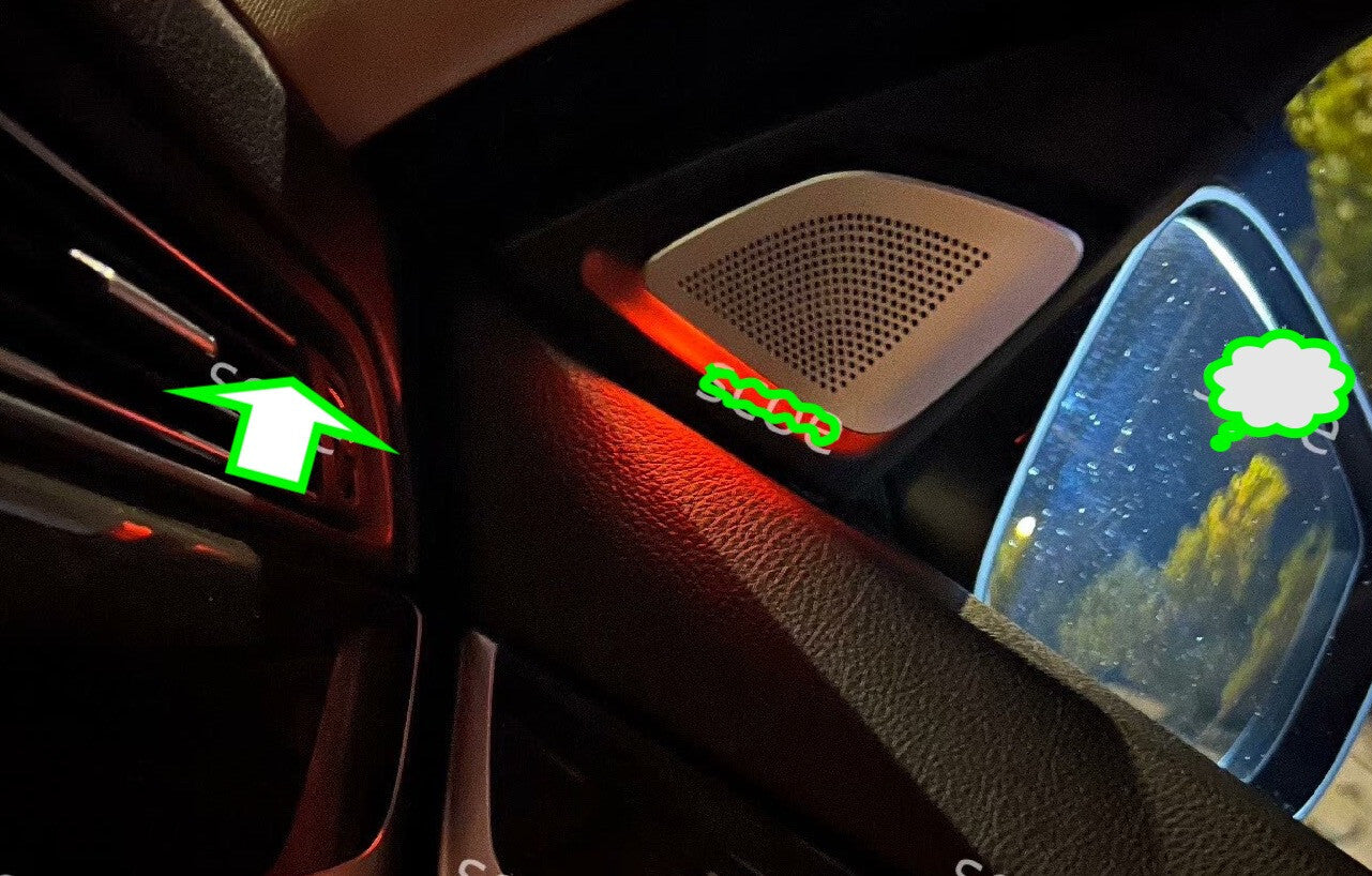 2x LED Door Tweeter Speaker Red Ambient light module For F10 F11 2011-2016 v