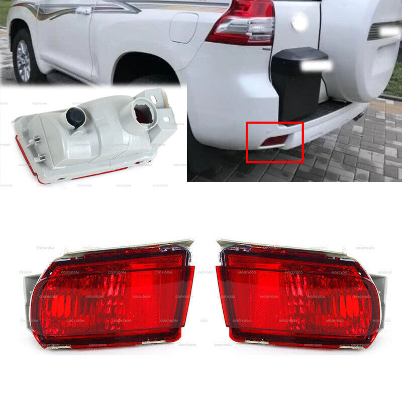 2Pcs Red Fog Light Rear Bumpe Lamp for Toyota for Land Cruiser Prado FJ150 2010-2015