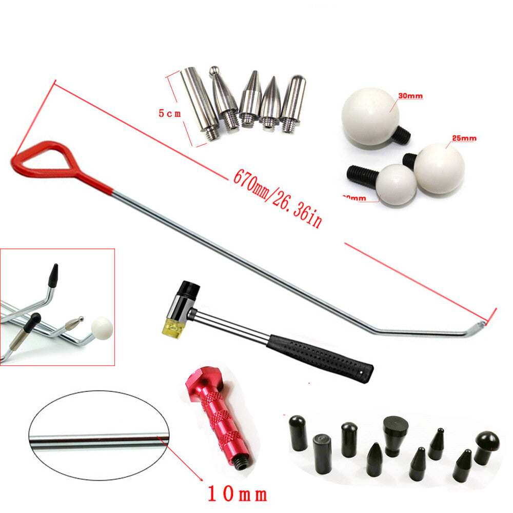 Paintless Dent Removal Kit, Auto Body Dent Puller Rod Tips, Dent Hooks v