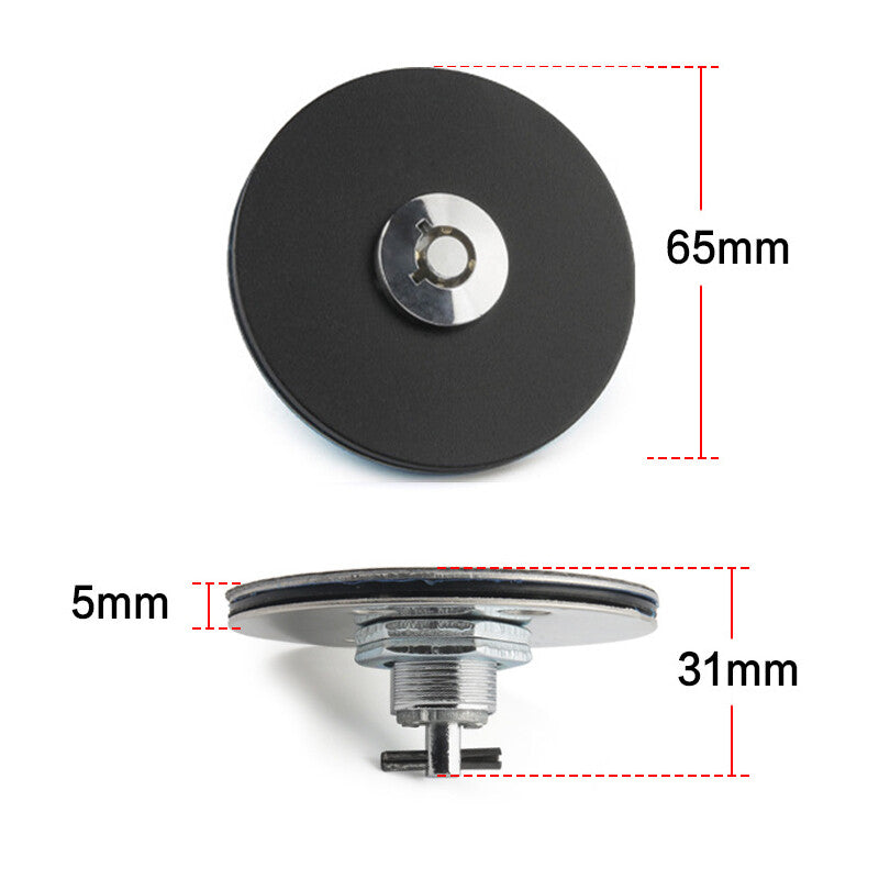 2-Piece Universal Racing Engine Bonnet Flush Plus Kit with Key Cover Pin Latch - Black n