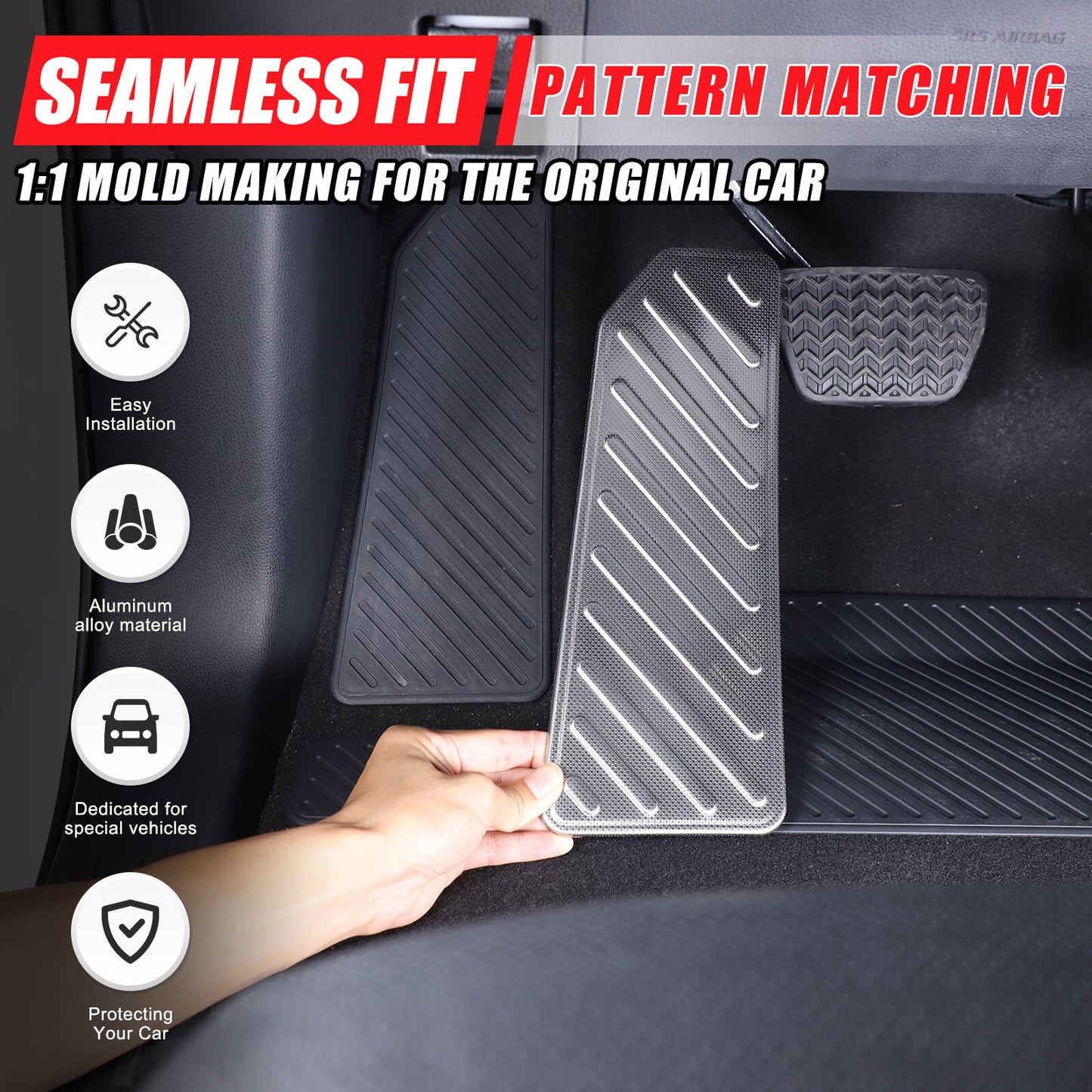 Silver steel footrest pedal for the front left side, suitable for Land Cruiser Prado LC250 2024- n