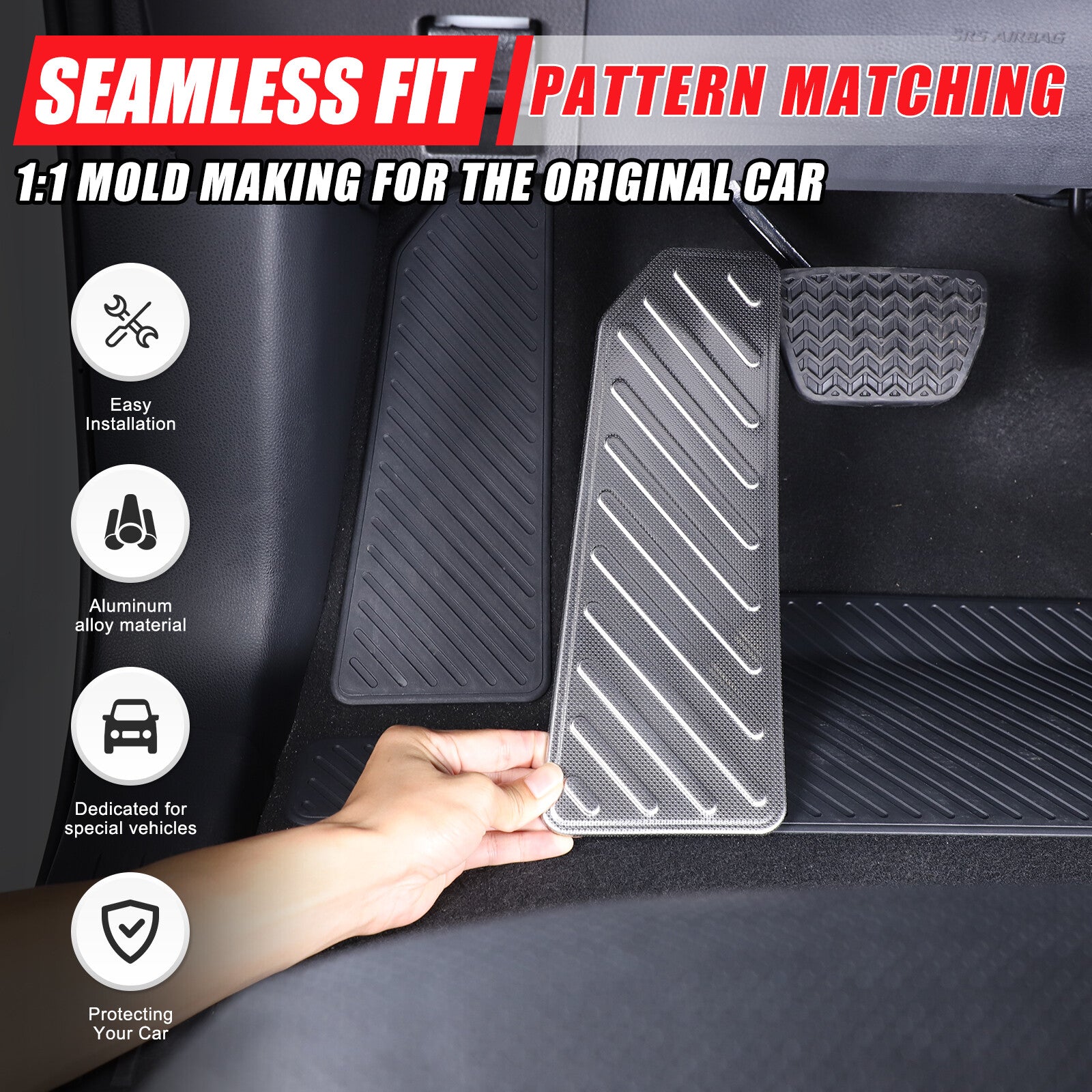 Silver steel footrest pedal for the front left side, suitable for Land Cruiser Prado LC250 2024- n