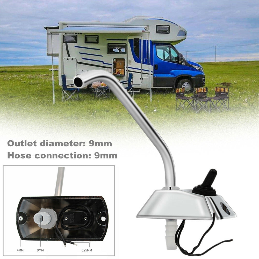RV High Nozzle Kitchen Faucet Replacement Manual Pump Stainless Steel Camping Trailer - n