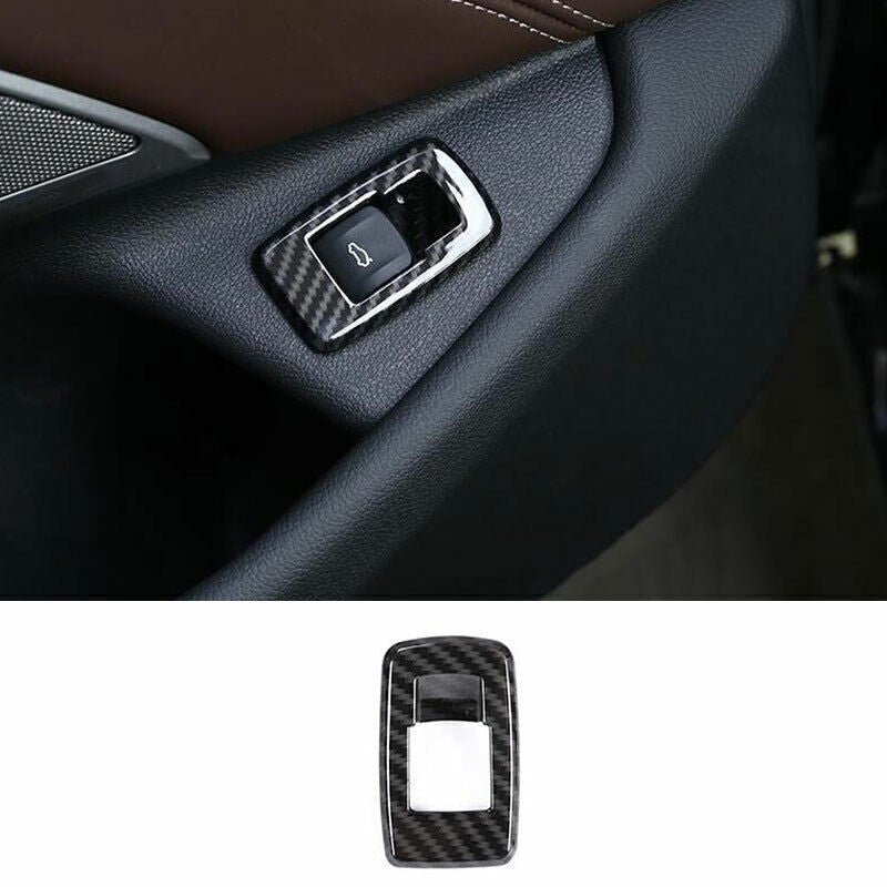 for BMW 5 Series 2018-2022 Carbon Fiber ABS Tailgate Cover Trim Rear Door Button
