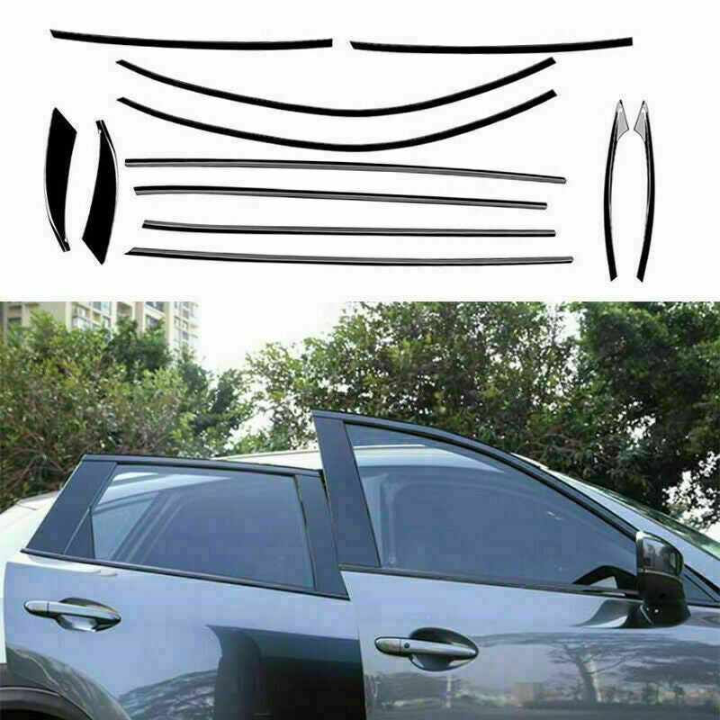 NEW FIT For 20-23 for Mazda CX-5 Black Stainless Steel Window Strip Cover 12PCS B n