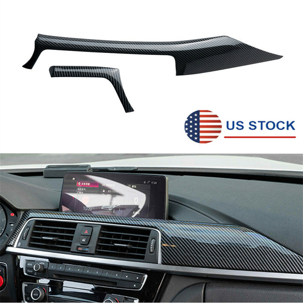 Carbon Fiber Color Center Console Dashboard Panel Trim For 2012-18 for BMW 3 Series Q