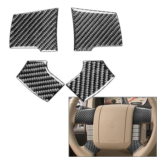 Carbon Fiber Interior Steering Wheel Cover Trim for Ford F-150 2004-2008