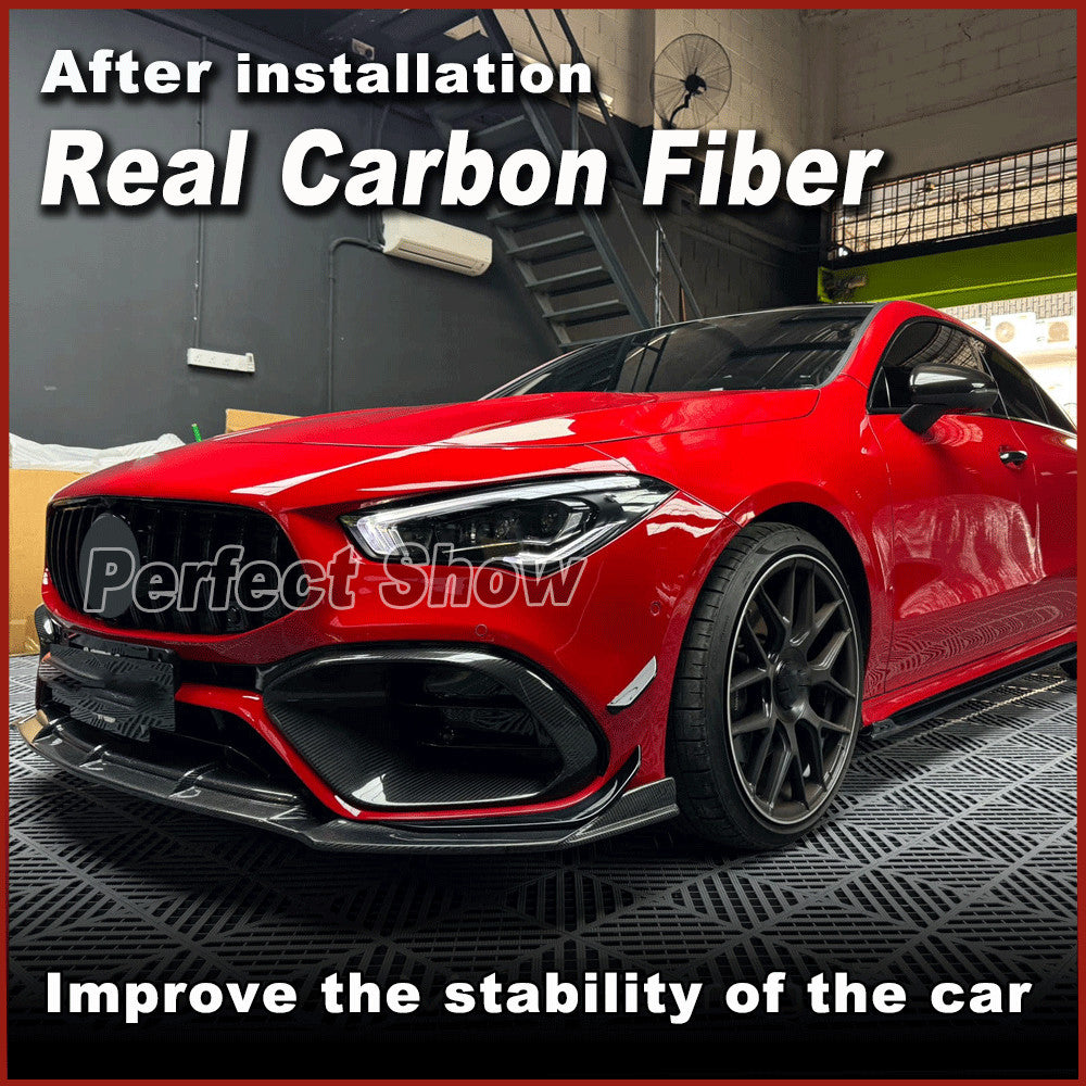 for Benz W118 C118 CLA45 AMG 2020-23 REAL CARBON Front Air Vent Trim Cover Fins