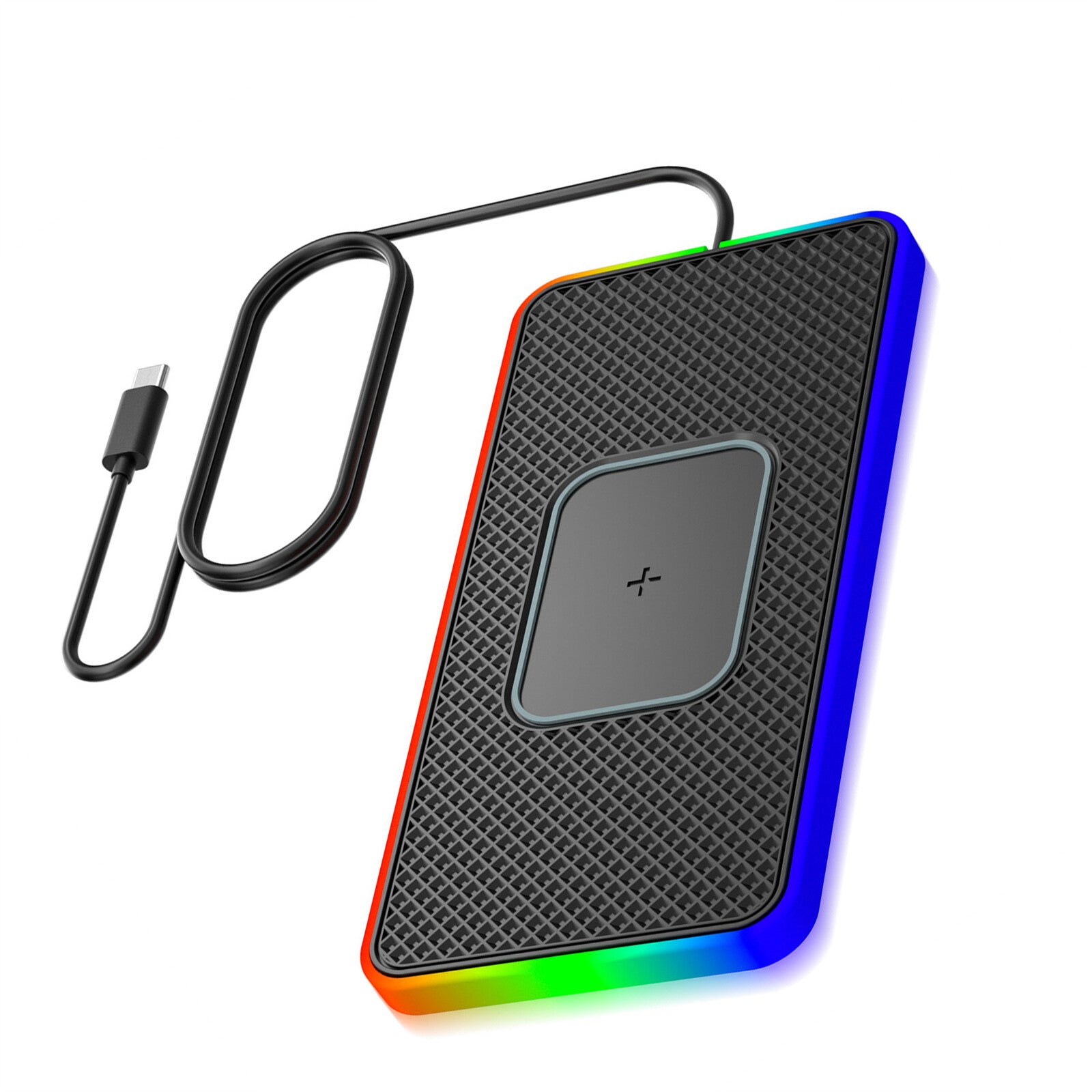 Type-C RGB Silicone Non Slip Car Wireless Phone Charger Fast Charging Station