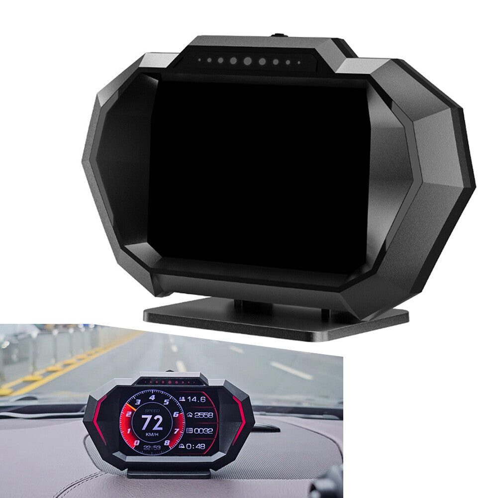 OBD2+GPS HUD P24 Car Head Up Display On Board Computer Speedometer Slope Meter Q