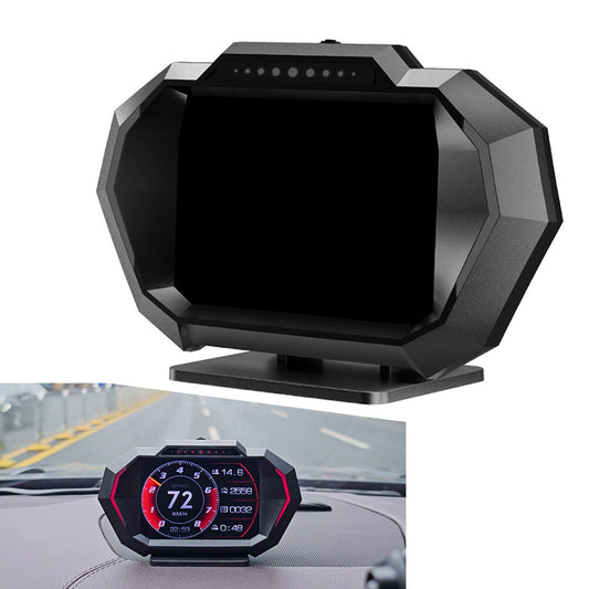 OBD2+GPS HUD P24 Car Head Up Display On Board Computer Speedometer Slope Meter Q