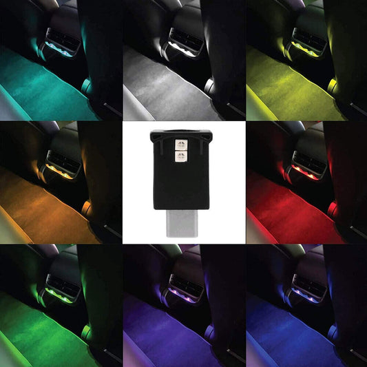 for Mini Type-C RGB LED Car Light Interior Mood-Neon Night Atmosphere-Ambient Lamp C