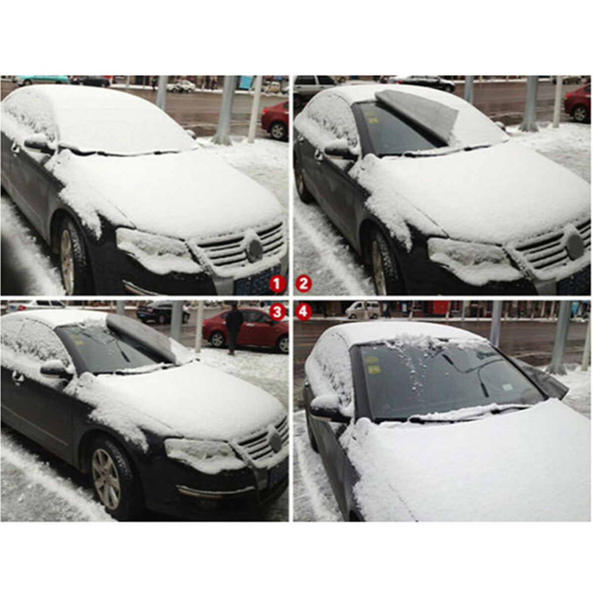 Car Windshield Snow Sun Cover Tarp Ice Scraper Frost Removal Protector Trim