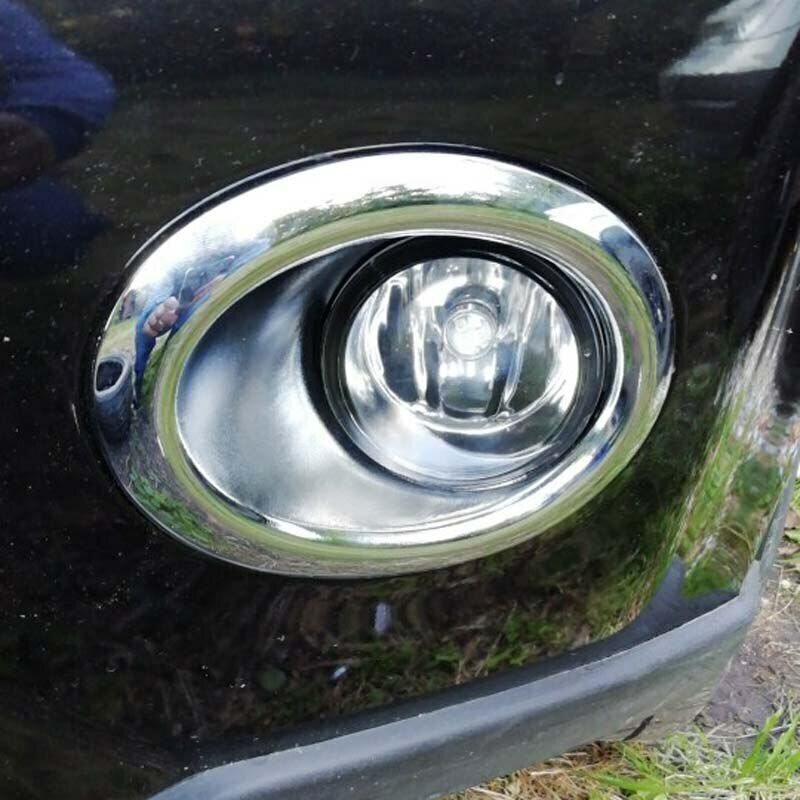 A pair of chrome front fog light bezel trims for the for NISSAN X-TRAIL T31 2011 2012