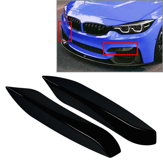 Front Bumper Side Splitter Spoiler Black for BMW F80 F81 M3 F82 F83 M4 2014-2020