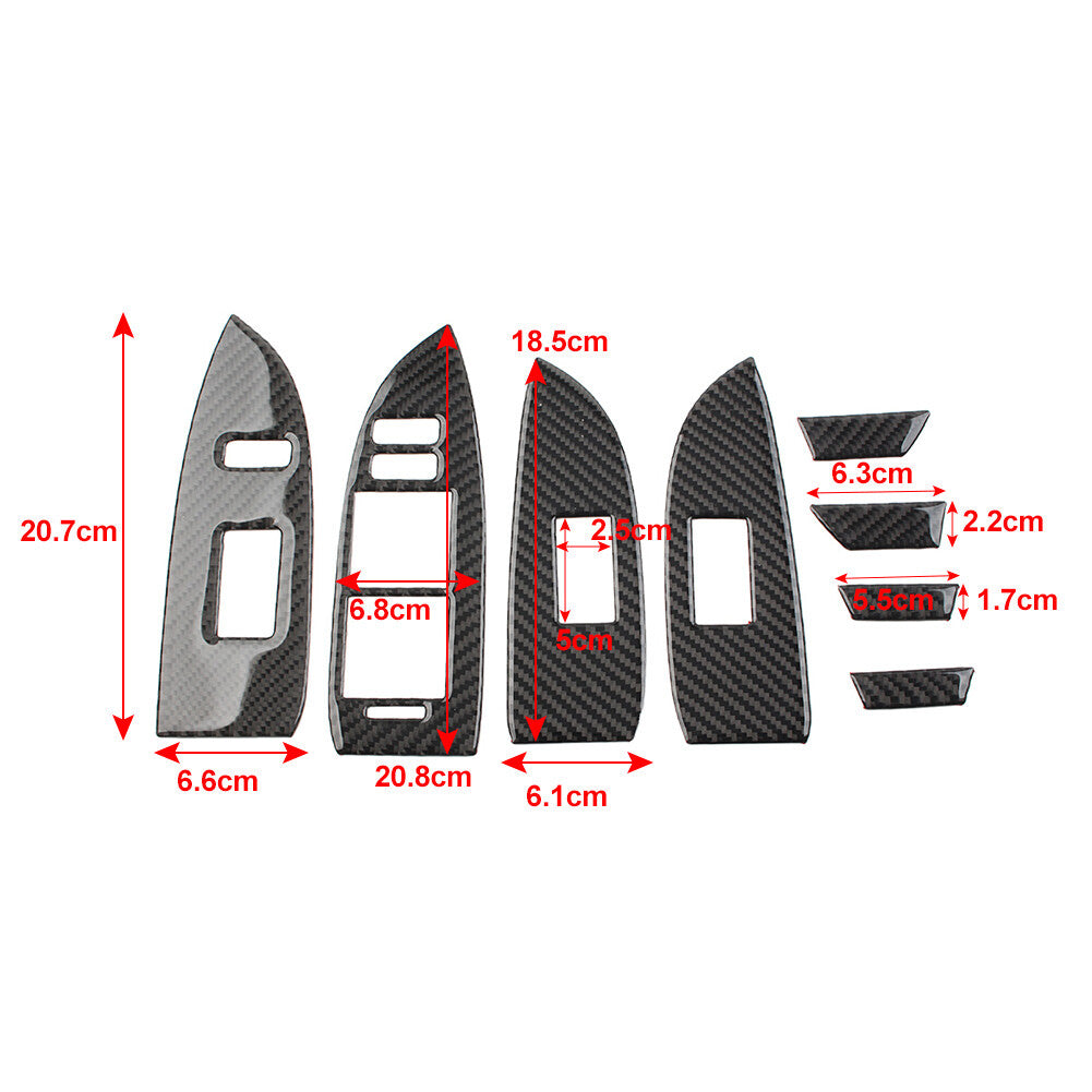 8Pcs RHD Car Door Window Lift Switch Panel Cover Trim for Toyota Prius 2012-2015