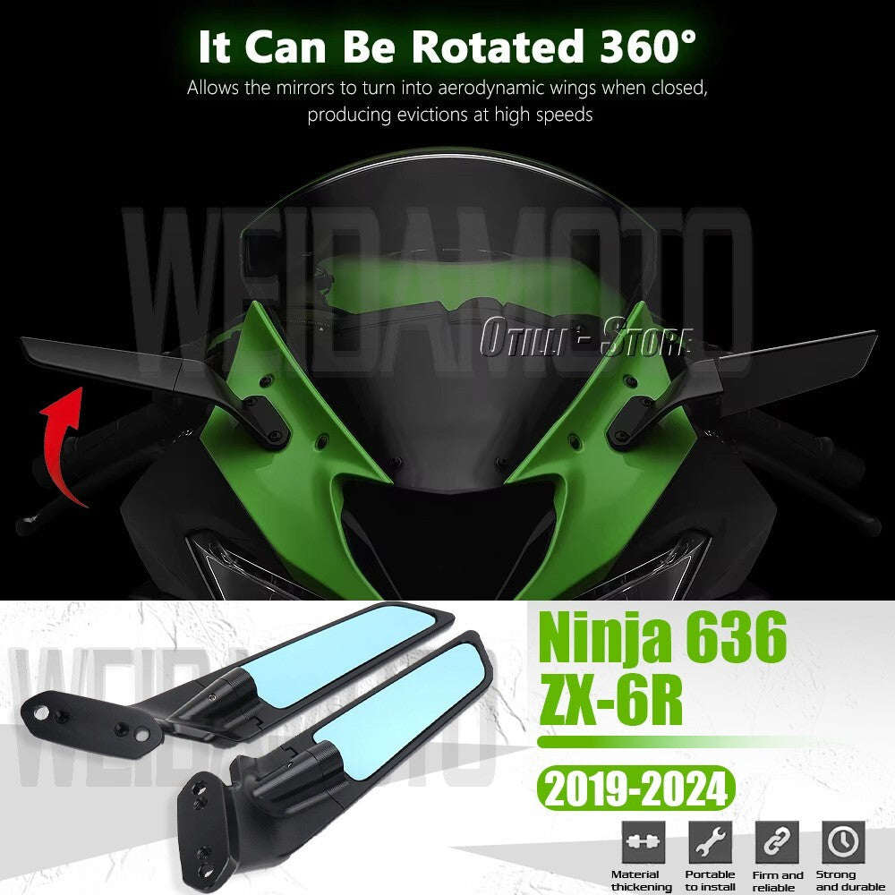 for Kawasaki 636 ZX6R 2019-2024 Motorcycle CNC Rear View Mirrors