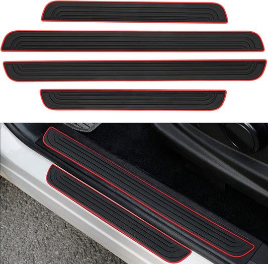 4x Soft Rubber for Dodge Car Sedan SUV Door Scuff Sill Covers Panel Protector