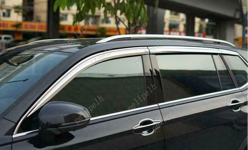 for VW for Tiguan 2018-2021 Chrome Window Wind Visors Sun Rain Guard Vent Deflectors