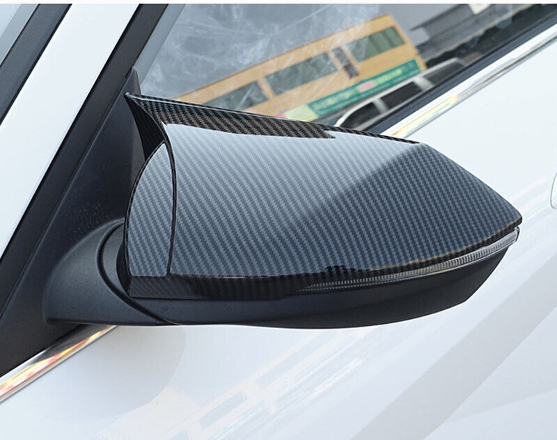 for Hyundai for Elantra 2021-2022 Carbon Fiber Horn Side Rear View Mirror Cover Trim