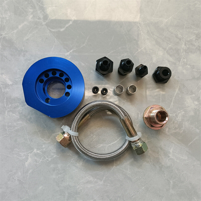 VTEC Head Conversion Kit - LS B18 B20 Aluminum Adapter Plate Sandwich Set Blue