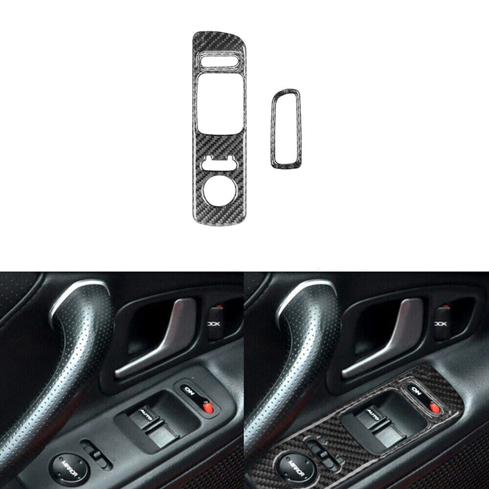 2x Carbon Fiber Steering Wheel Button Cover Trim for Mazda MX-5 Miata 2009-2015 v
