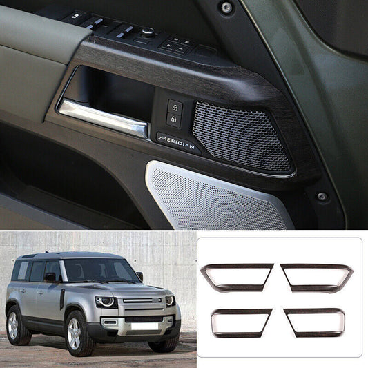 for Land Rover for Defender 110 20-25 Oak Grain Inner Door Handle Lock Frame Trim 4X