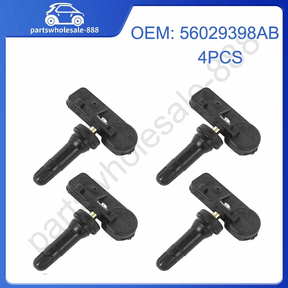 4-piece 56029398AB Tire Pressure Sensor (TPMS) for Dodge for Chrysler for Jeep for Wrangler .