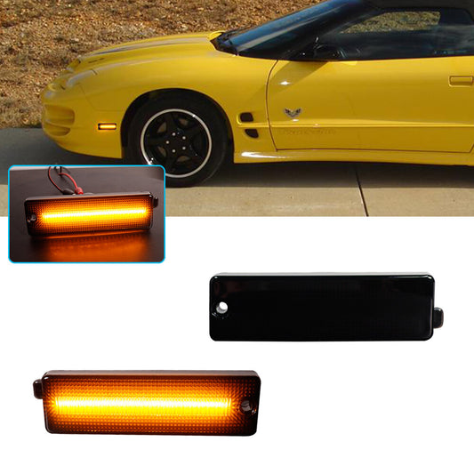 Smoked bright amber LED light suitable for 98-02 for Pontiac Firebird front marker light- v