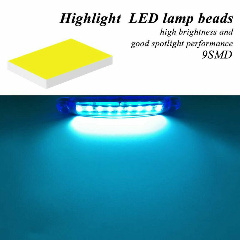 20x 4 Blue LED Bus Truck Trailer Side Marker Indicators Lights Waterproof 12V