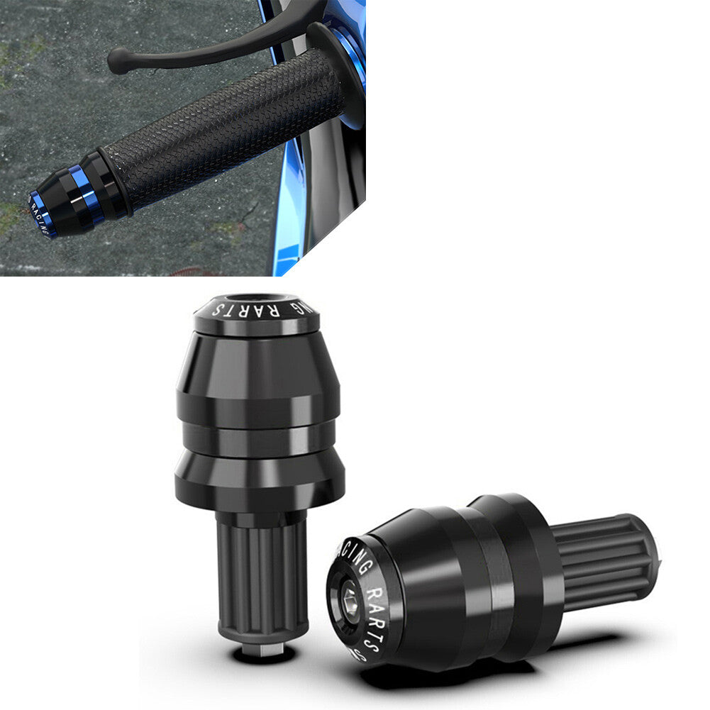 Universal 22mm 7/8 Motorcycle Handlebar Grips Bar End Slider Cap Plugs Black