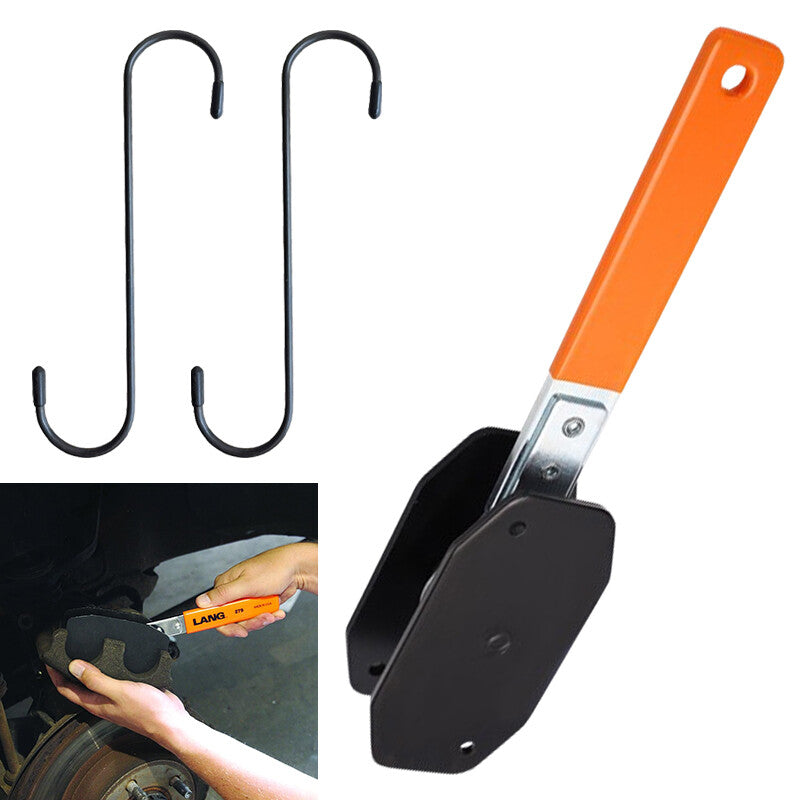 Car Ratchet Brake Piston Wrench W/Hook Caliper Pad Install Tool Press OrangeBlk