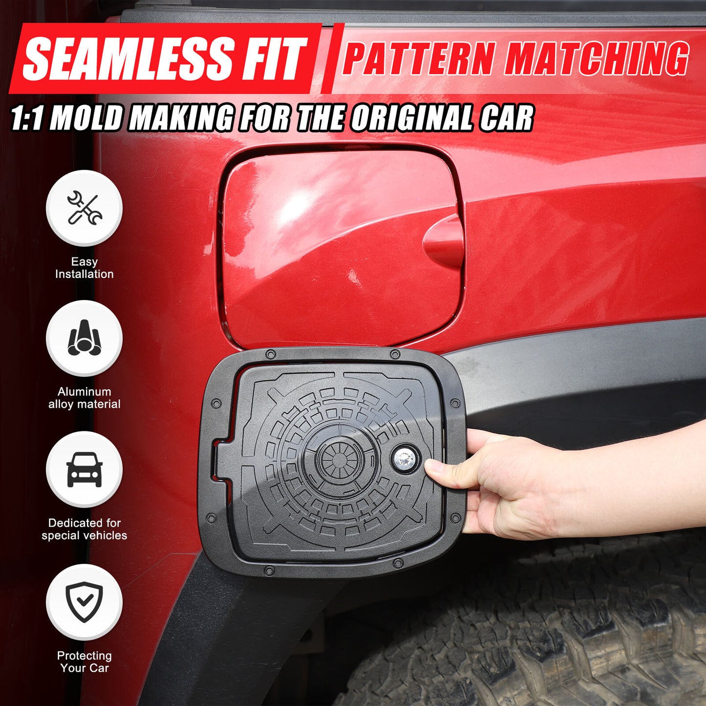 Black fuel tank cap lock key for Toyota Tacoma 2016 - 2022