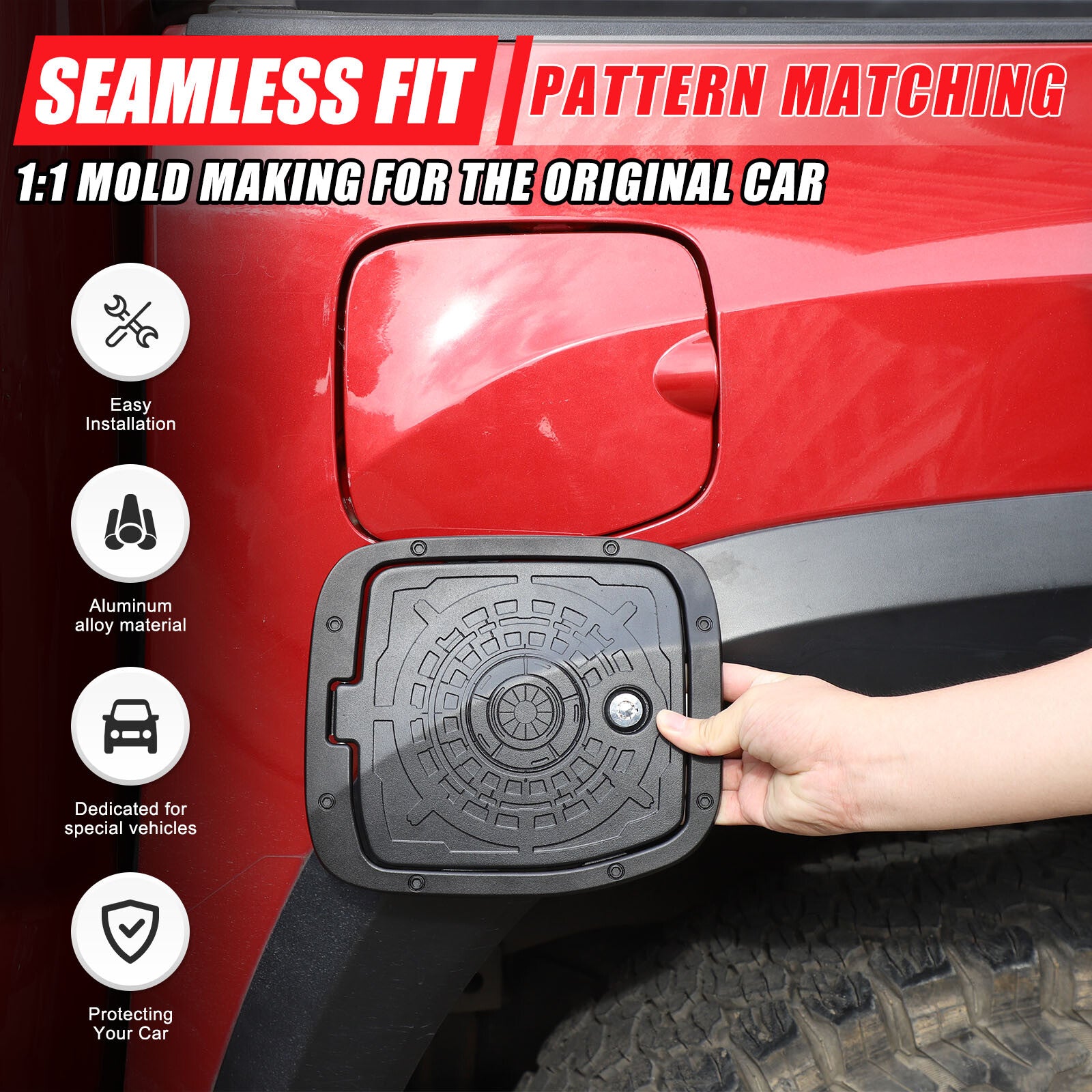 Black fuel tank cap lock key for Toyota Tacoma 2016 - 2022
