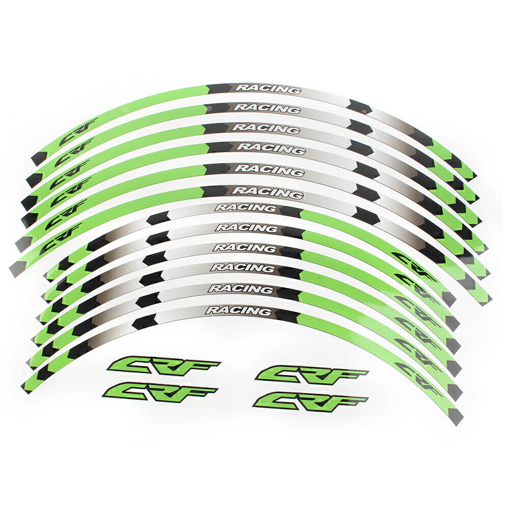 for Honda CRF 450R 2002-2021 CRF 250R 2003-21 20 21 19 Rim Wheel Decals Green