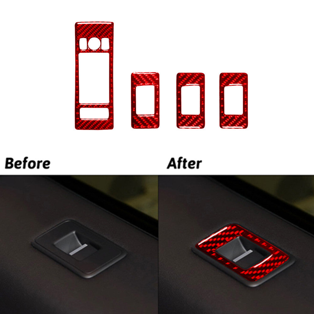 Red Carbon Fiber Screen Control Trim for Land Rover Discovery Sport 2015-2019 v