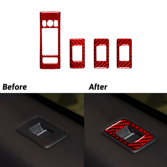 Red Carbon Fiber Screen Control Trim for Land Rover Discovery Sport 2015-2019 v