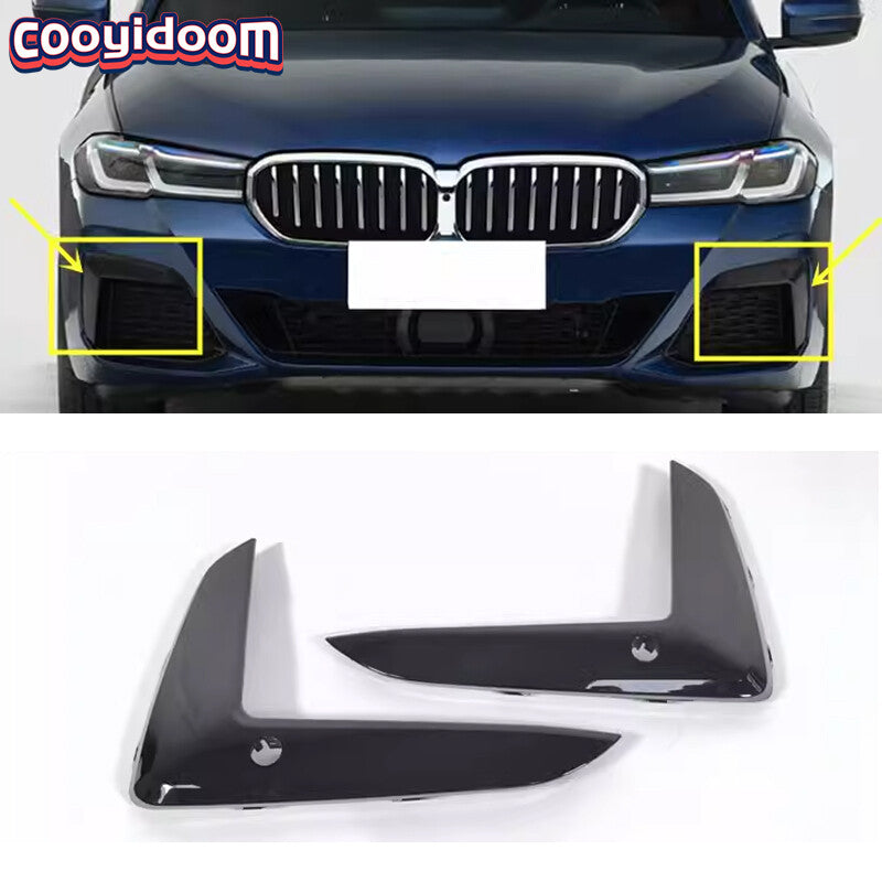Black steel front fog light trim for BMW 5 Series M5 2021 - 2023